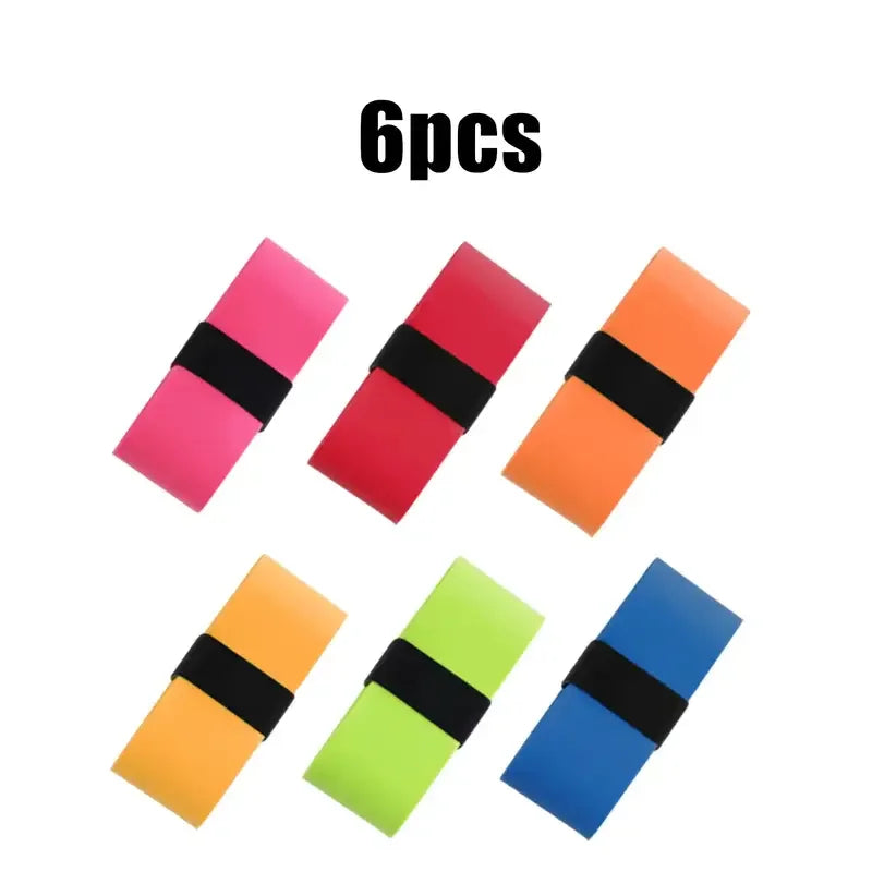 6 Piece of Badminton Grip Anti Slip Straps, Tennis Racket Sports Grip Pads, Shock-Absorbing Grip Straps