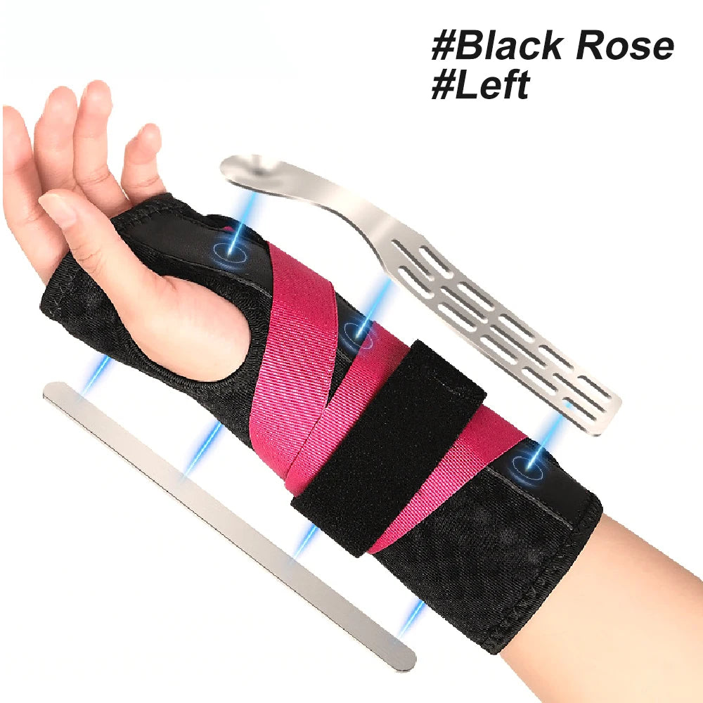 1PCS Carpal Tunnel Wrist Brace – Night Support with 2 Metal Splints,Adjustable Hand Stabilizer for Pain Relief  – Fits Both Hand