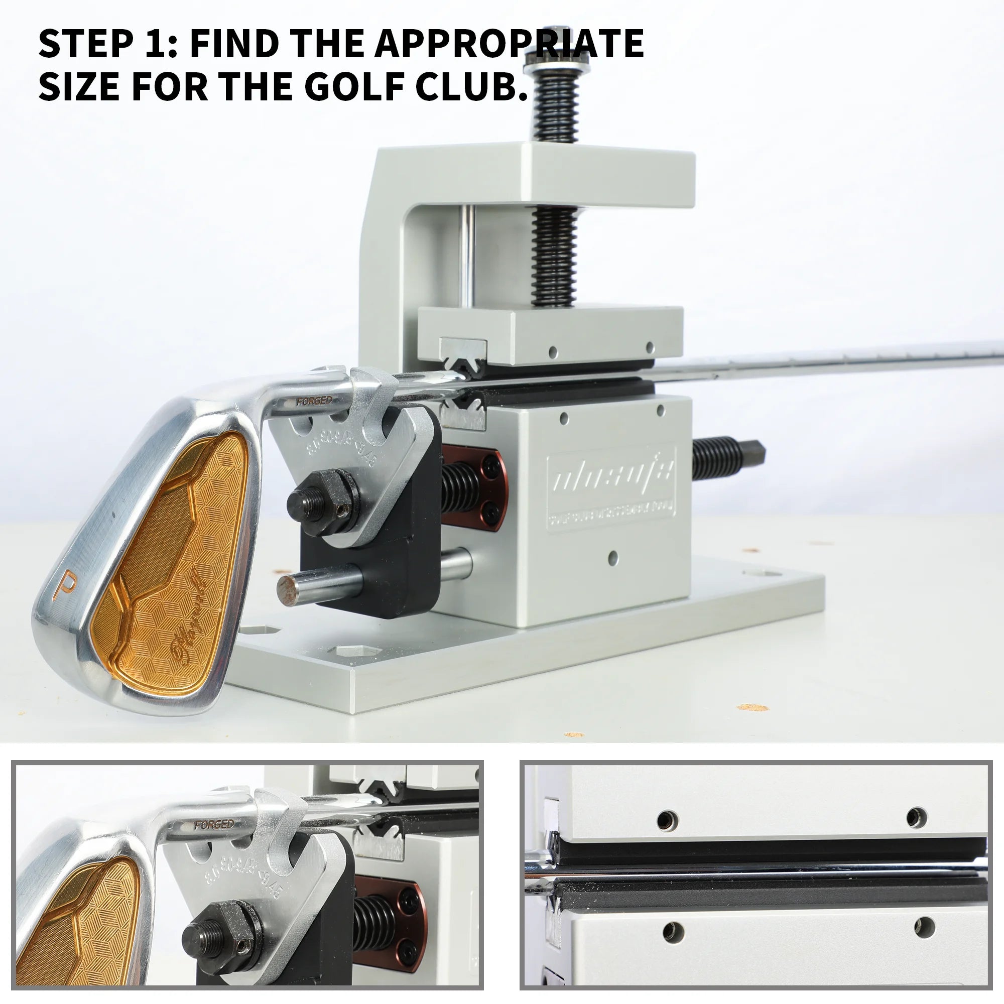 Professional Golf Shaft Puller and Clubhead Remover | CNC Aluminum Alloy Club Repair Tool for Graphite & Steel Shafts