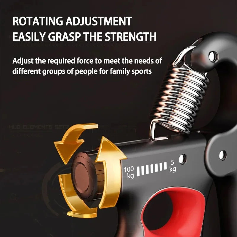 Grip Strength Trainer – Adjustable Resistance Hand Grip Strengthenerwith Auto Electronic Counter | Forearm & Finger Exerciser for Athletes, Musicians, Injury Recovery