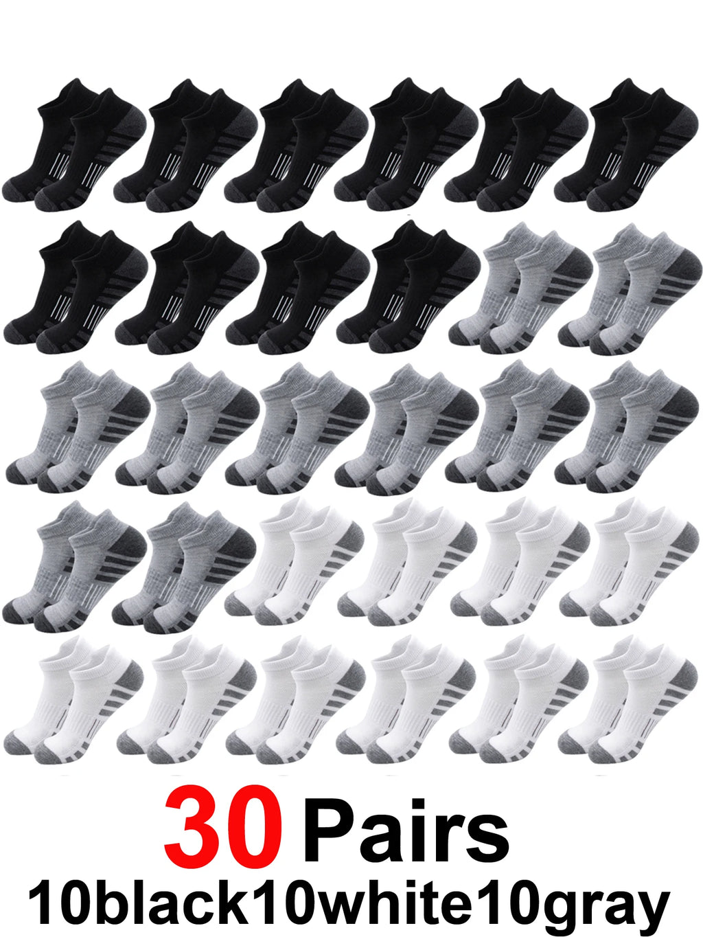 6/24Pairs Ankle Athletic Running Socks Cushioned Breathable Low Cut Sports Tab Socks For Men And Women