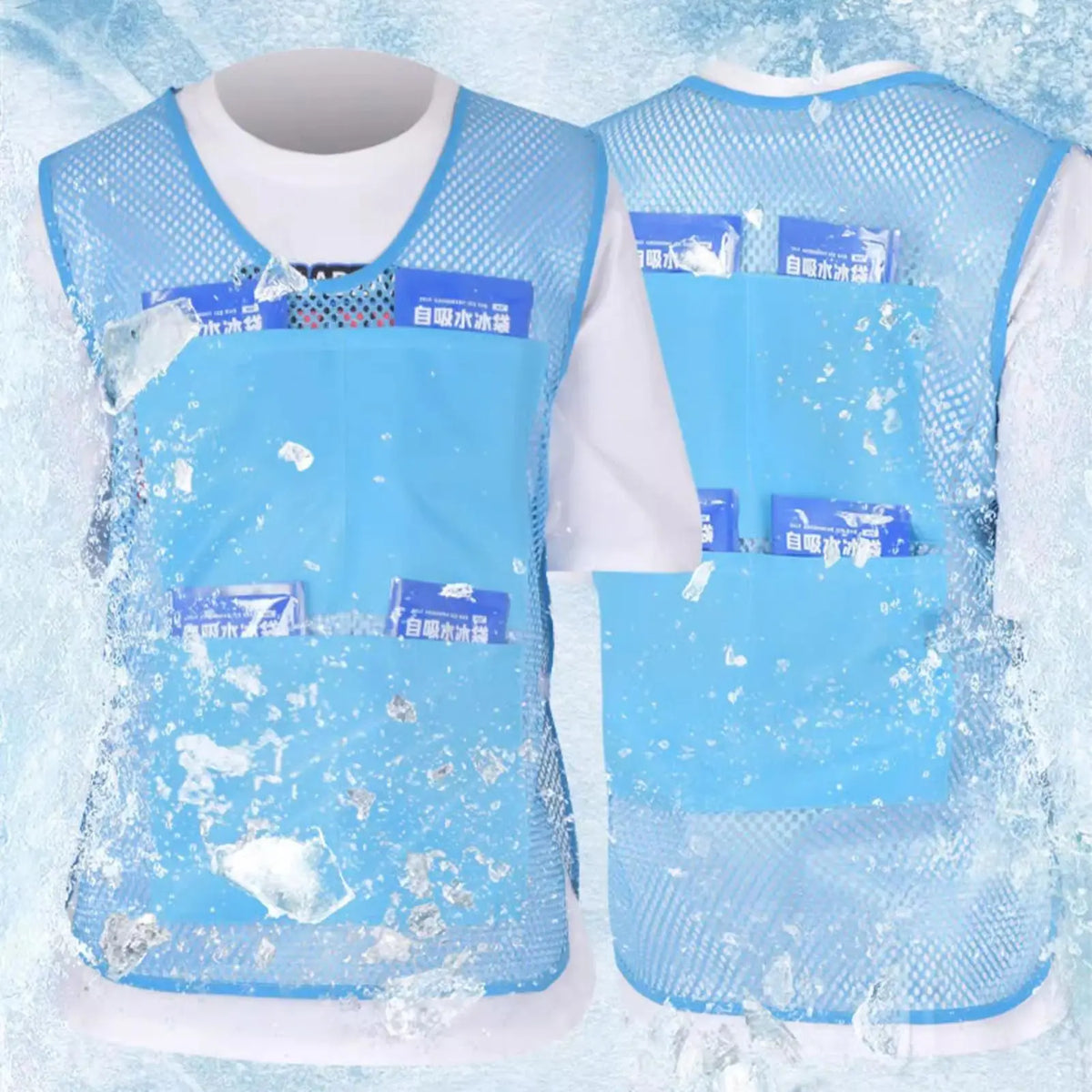 Cool Vest Body Cool Clothing with 8 Ice Packs Cold Wrap Gadgets Cooler Clothes Wearable Designed for Travel Day Work Summer