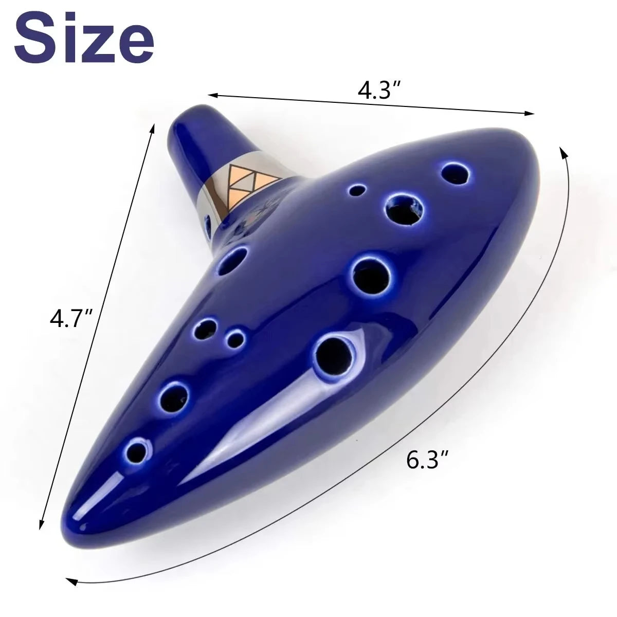 Miwayer Professional Alto C Ceramic Ocarina, 12 Tones Portable Musical Instrument with Storage Bag Neck String Music Book