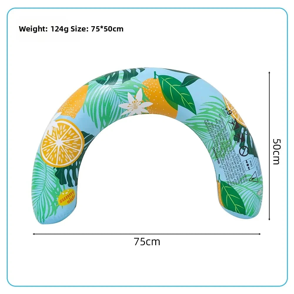 U Shaped Inflatable Swim Ring Pool Floatie Comfortable Neck & Back Support Floating Tube for Pool Beach Water Sports