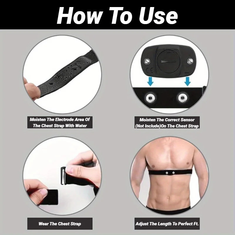 Heart Rate Monitor Replacement Strap Compatible With Polar Coospo Wahoo Tick Garmin Magene Sensor Band Belt Elastic Chest Bands