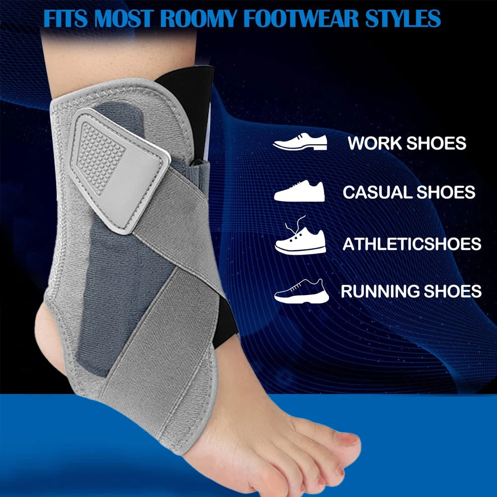 1PC Ankle Brace Support for Men Women - Adjustable Compression Sleeve for Sprained Ankle, Achillesn,Sports,Stabilizing Bandage
