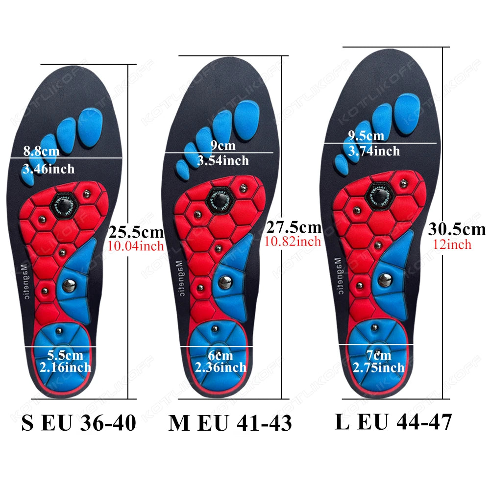 Unisex Magnetic Therapy Sports Insoles Acupressure Massage Arch Support Slimming Weight Loss Anti-Fatigue Health Care Pads