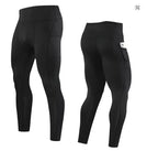 2026 Compression Pant Men Training Gym Leggings with Pockets Running Tights Fitness Basketball Jogging Workout Trouser Polyester