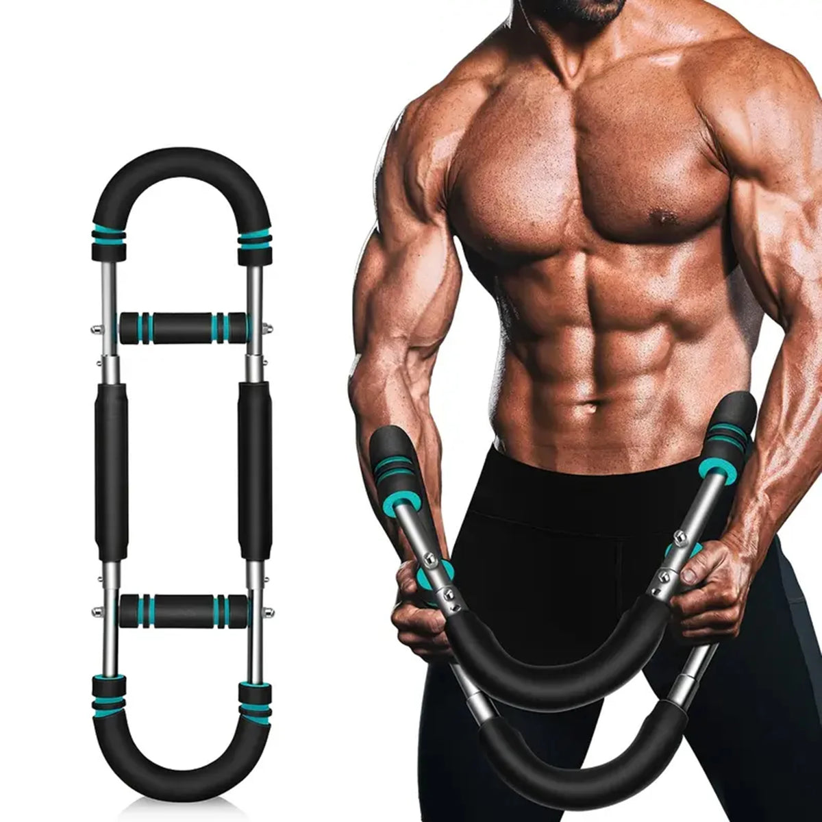 📦 US Warehouse Quick Ship 40KG U Shape Hand Gripper, Power Twister Bar, Adjustable Stainless Steel Arm Trainer Home Workout