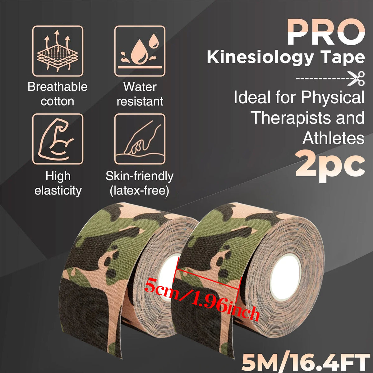 Sports Tape，Sports Elastic Knee Pads，Muscle Pain Relieving Knee Pads，Suitable for Gym Fitness，Running，Tennis，Swimming，Soccer