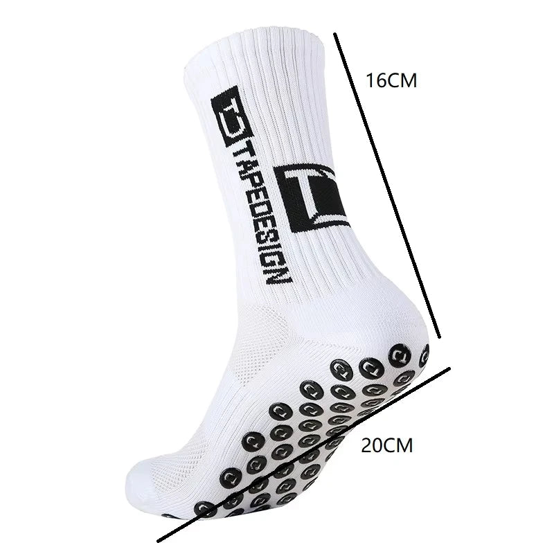 1/4/6 Pairs of Size 36-40 Children's and Women TC Mid Tube Glued Football Non Slip Socks for Sports Training and Competition