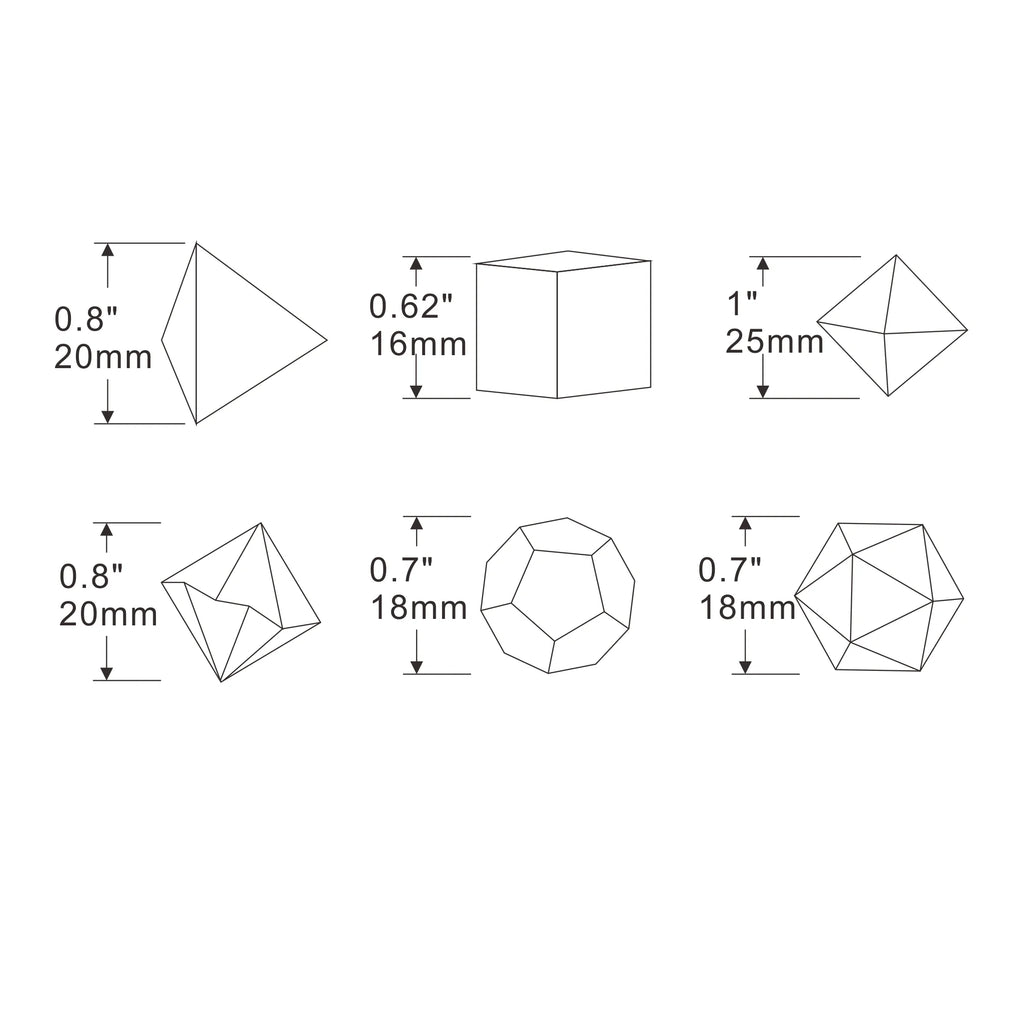 7pcs Set Crystal style DND Dice Set Polyhedral Table Game Dice Role-Playing RPG Dice