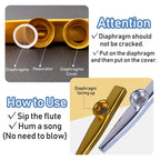 Kazoo Golden Aluminum Alloy with Membrane Flute Diaphragm Mouth Kazoos Musical Instruments