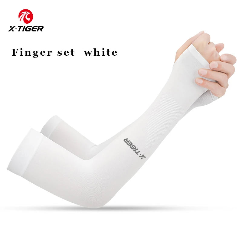 X-TIGER Cycling Arm Summer Ice Cloth Cycling Sleeves Sun Protection Unisex Breathable Running Volleyball Sleeves Outdoor