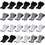 6/24Pairs Ankle Athletic Running Socks Cushioned Breathable Low Cut Sports Tab Socks For Men And Women