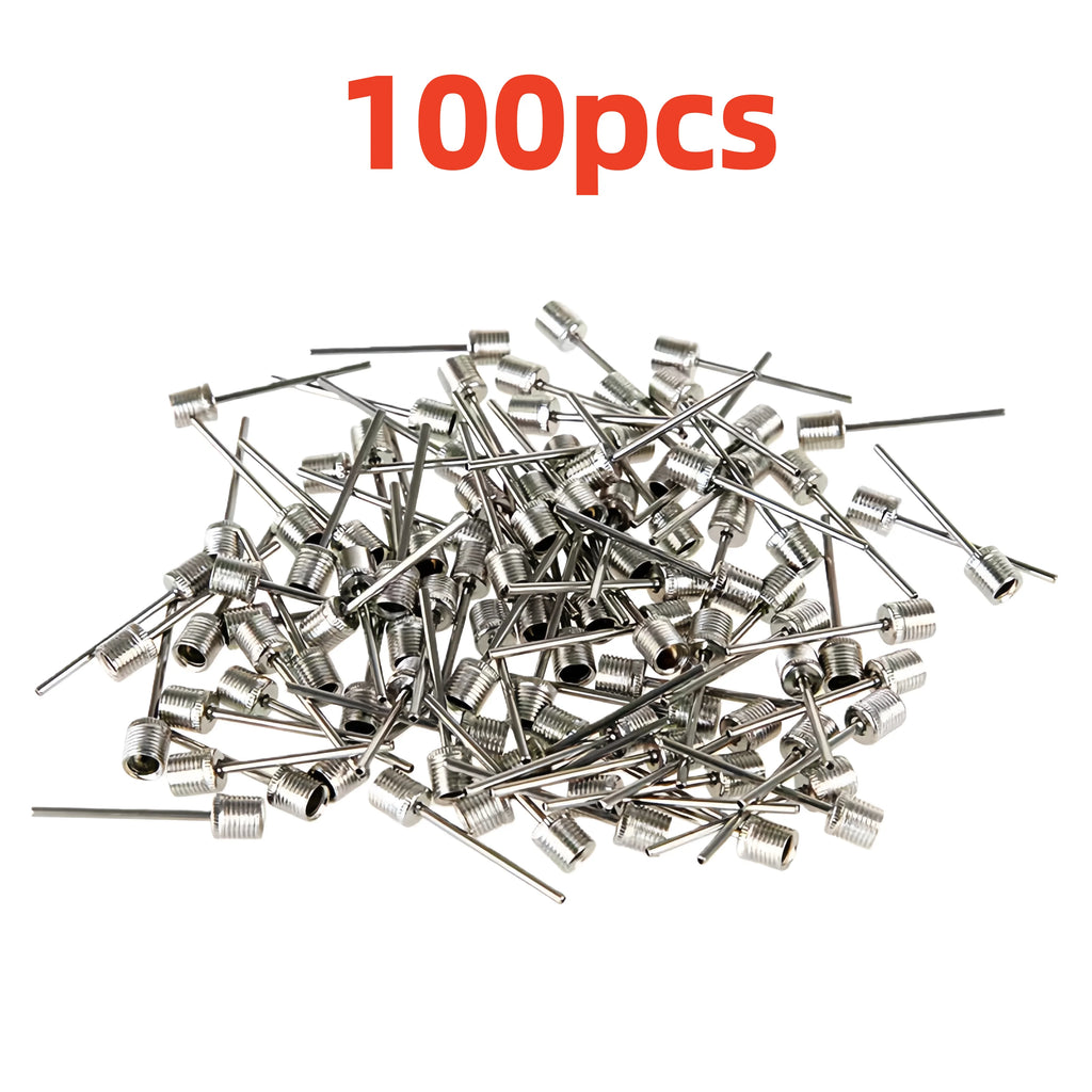 10/20/100Pcs Ball Air Needle Stainless Steel Pump Pin Basketball Inflating Pump Needle Football Inflatable Valve Adaptors Nozzle