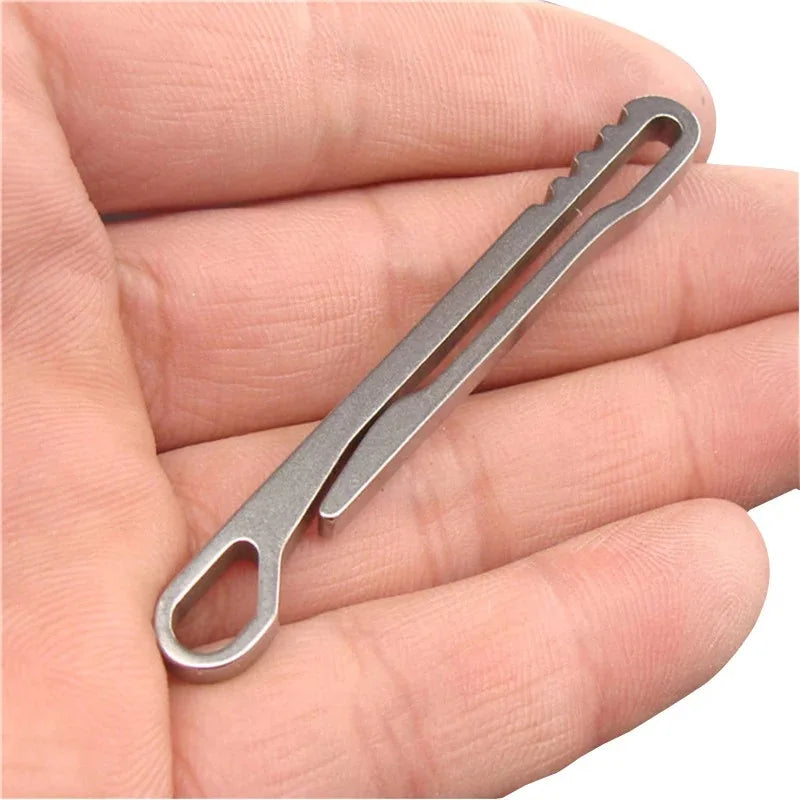 Outdoor EDC Multifunction Tool Wallet Stainless Steel Keychain Key Ring Clasp Carabiner Money Clip Camping Accessories