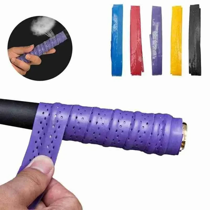 Racket Grip Tennis Handle Leather Wrap Premium Perforated Anti-slip Tennis Overgrip for Rackets Thickened Non-slip for Badminton