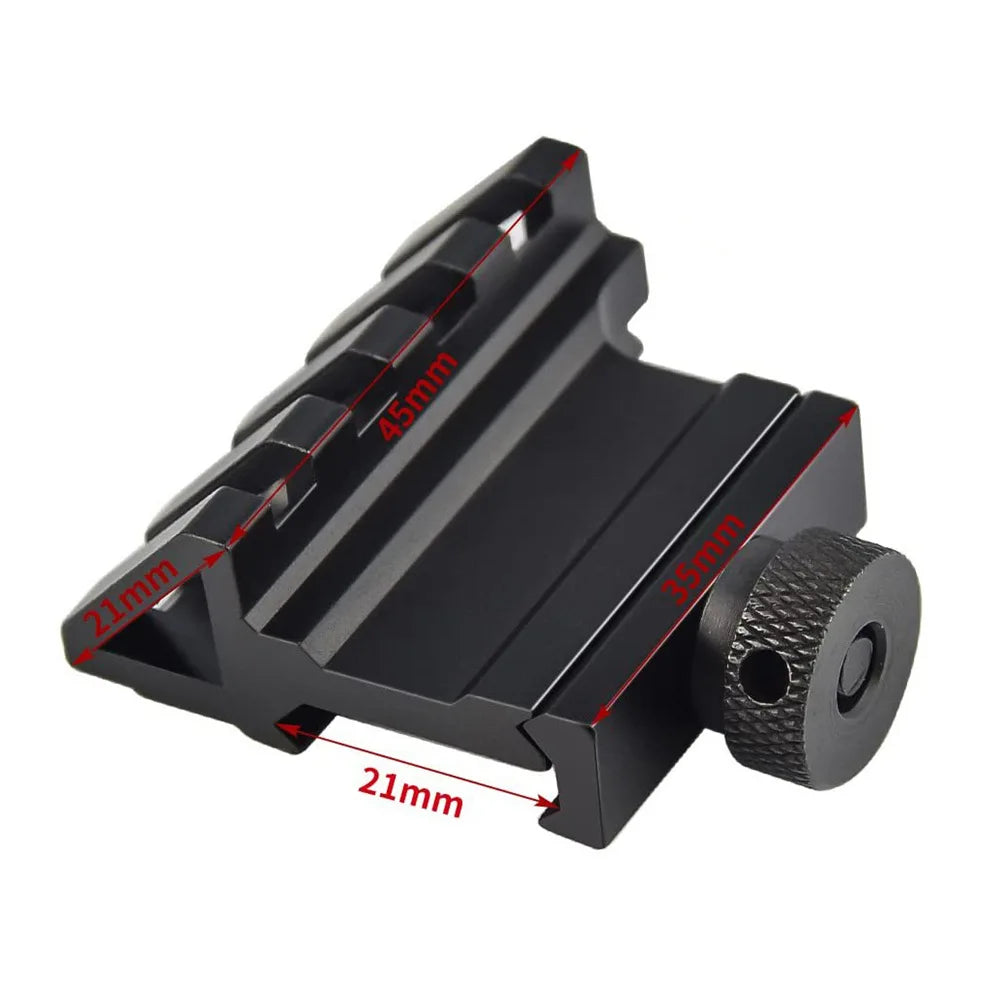 Tactical 45 Degree Rail Mount Offset 20mm Picatinny Side Rail for Flashlights Red Dot Sight Optics Mount Hunting Accessories