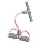 4-Tube Elastic Yoga Pedal Pull Resistance Band, Multifunctional Fitness Pull Rope for Abdomen Waist Arm Muscle Training Equipmen