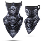 3D Skull Summer Bandana Hanging Ear Triangle Scarf Cycling Hiking Hunting Fishing Sports Bicycle Face Mask Neck Gaiter Men Women
