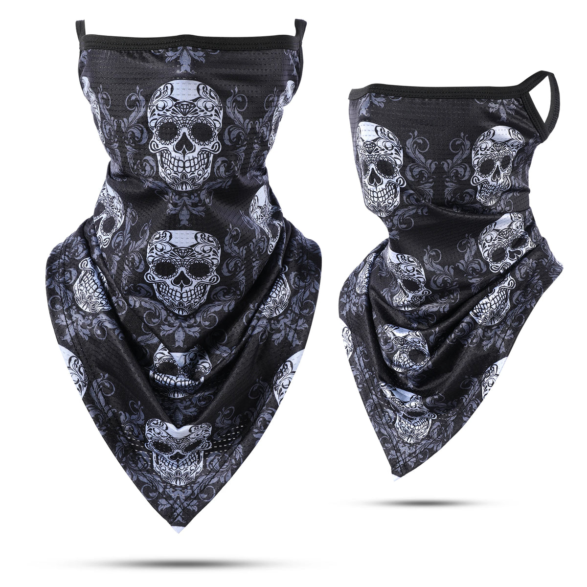 3D Skull Summer Bandana Hanging Ear Triangle Scarf Cycling Hiking Hunting Fishing Sports Bicycle Face Mask Neck Gaiter Men Women