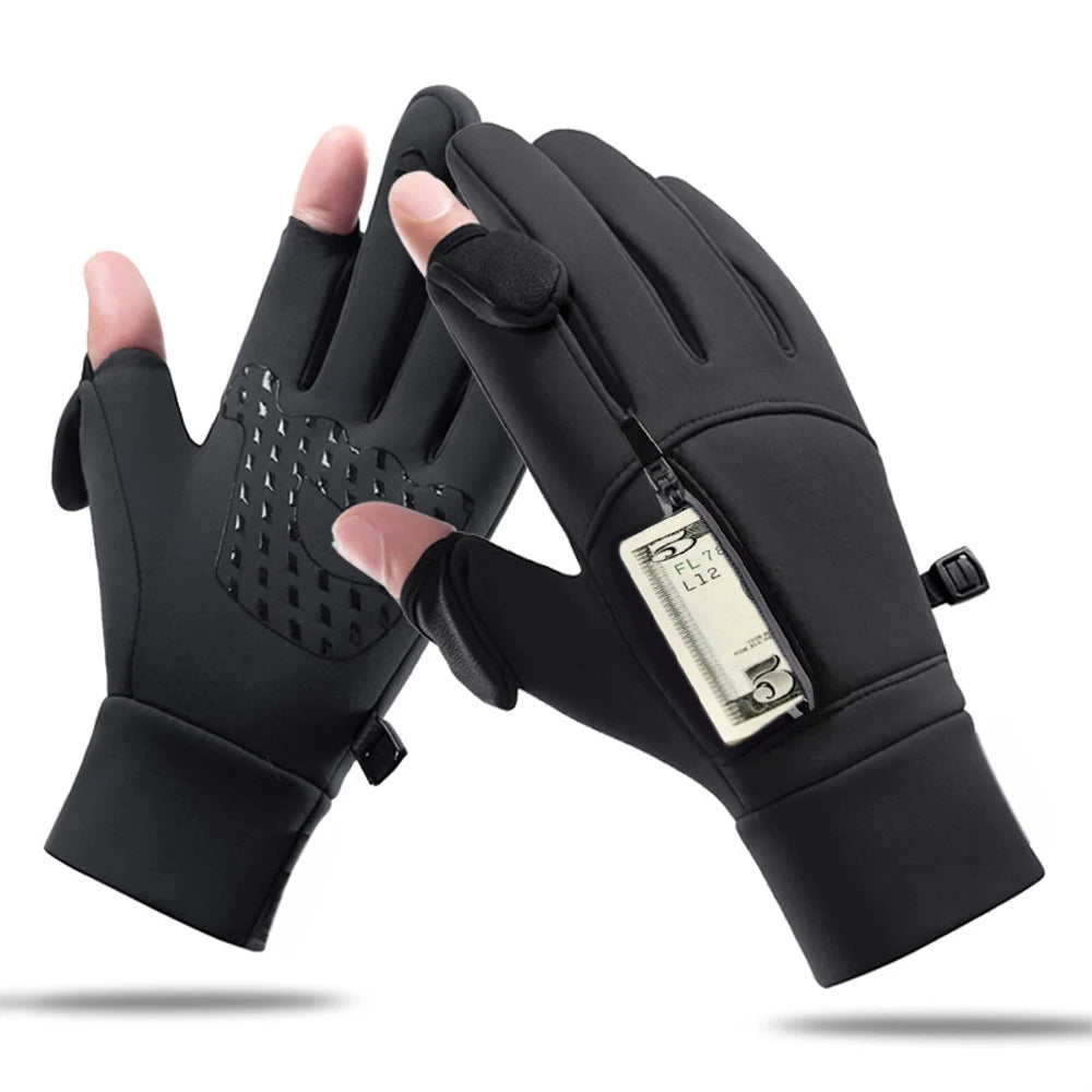 Winter Warm Touch Screen Gloves Outdoor Windproof Cold-proof Gloves Men Cycling Fishing Ski Gloves