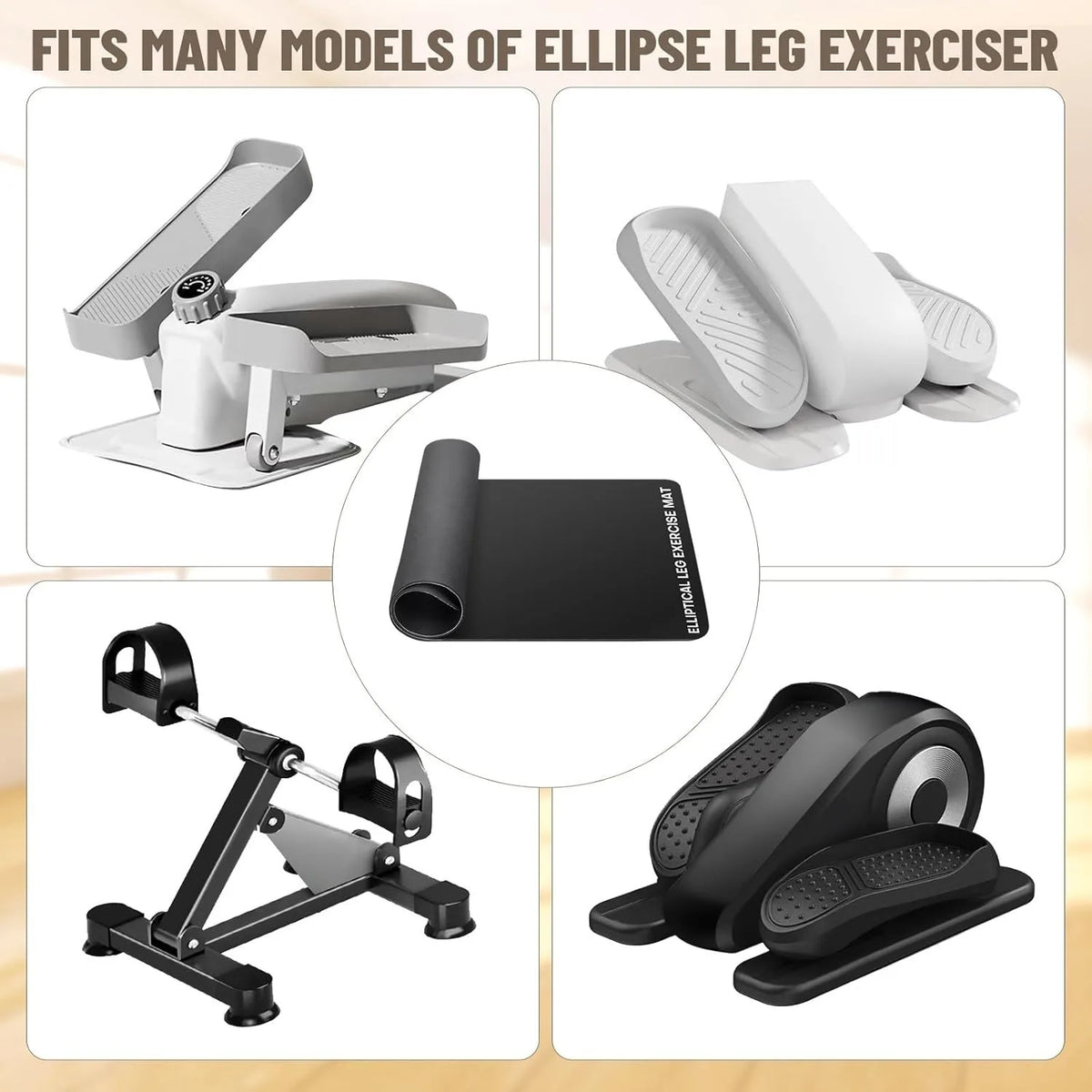 Non-Slip Noise Cancelling Exercise Mat Heavy Duty Floor Protector for Treadmill Bike & Gym Equipment