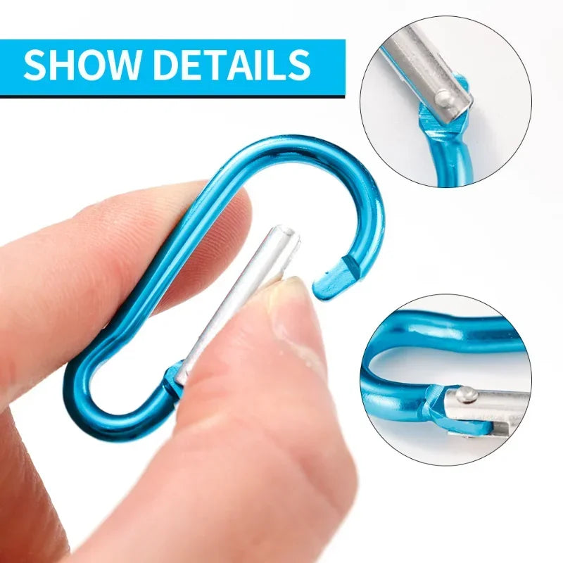 Carabiner Keychain D-ring Buckle Spring Carabiner Snap Hook Clip Keychains Camping Accessories Multifunctional Stainless Steel