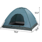 3 4 Person Camping Dome Tent Waterproof UV Proof 180T Silver Coated Polyester Fiberglass Poles Portable Carrying Bag for Outdoor