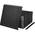 SucceBuy 25/12/6 PCS 1/2 inch Thick Gym Floor Mats EVA Foam Rubber Top Interlocking Workout Floor Mats Waterproof Exercise Mats