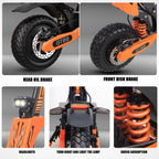 Arwibon 5600W Adult Electric Scooter Dual Motor Top Speed 46MPH,60V27AH, 11-inch Off-Road Tires Sport Folding eScooter