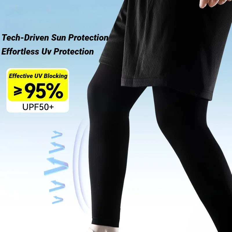 Summer Cycling Leg Compression Sleeves Outdoor Sports Quick Dry Knee Protection Leggings Running Basketball Anti Legs Non-Slip