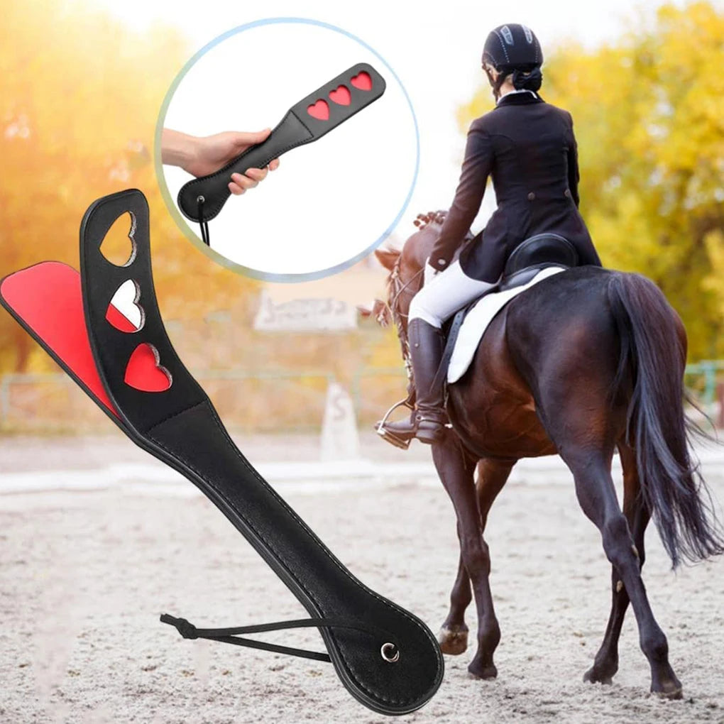Horse Crop PU Leather Soft  Anti-slip Handle Riding Paddle Outside Game Play   Racing Horses Training Practice Tools