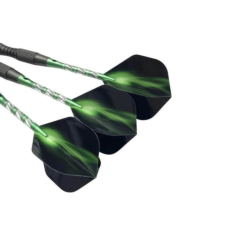 Professional Hard Darts 3Pcs High Quality Steel Tip Darts Tungsten Steel Barrel Green Aluminum Dart Shafts Flights