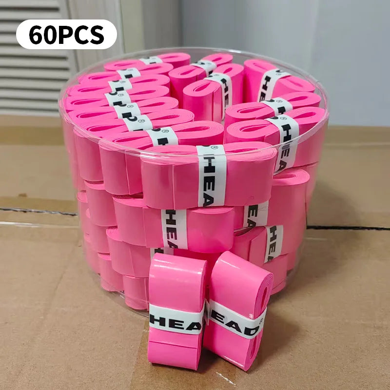 60pcs Universal Sweatbands Overgrip Anti-slip Tennis Racket Padel Shock Absorption Badminton Grips Slingshot Tennis Racket