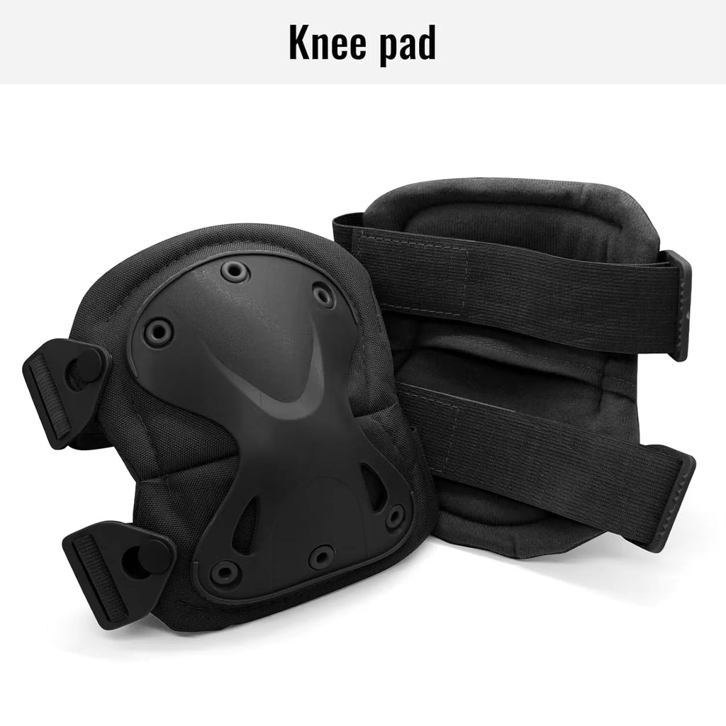 2Pcs Protective Pads Set Knee Elbow Pads Adjustable Straps Hard Shell for Skating Cycling Scooter Outdoor Sports Safety Gear Kit