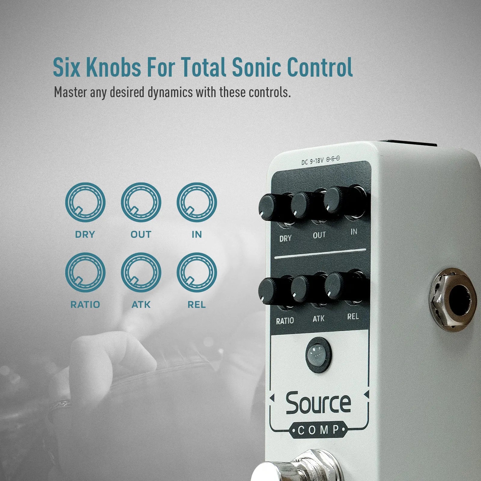 SONICAKE Source Compressor 1176 studio Compressor Guitar Effects Pedal Analog Buffered-Bypass QSS-27