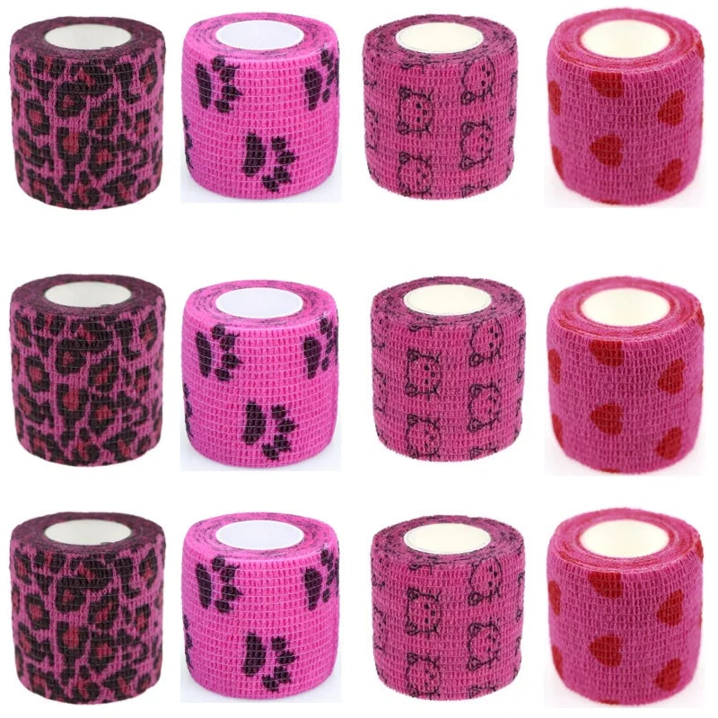 12/24pcs Elastic Self-Adhesive Athletic Tape Bandage Non-Woven Universal Fit for Sports Foot Support Joint Protection