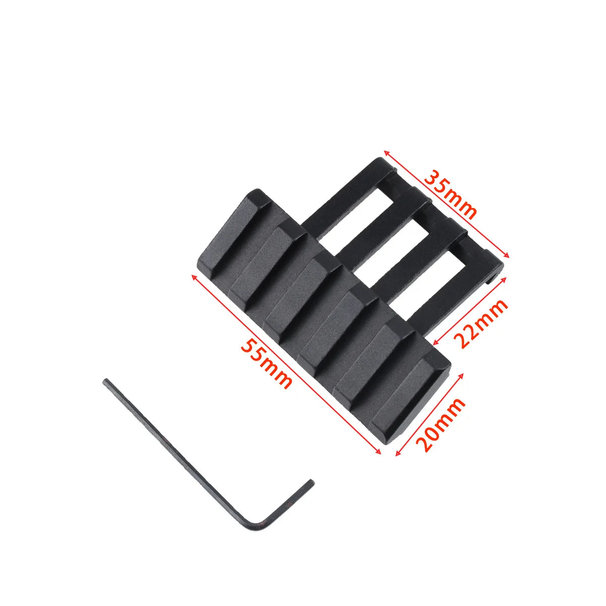 Tactical 45 Degree Rail Mount Offset 20mm Picatinny Side Rail for Flashlights Red Dot Sight Optics Mount Hunting Accessories