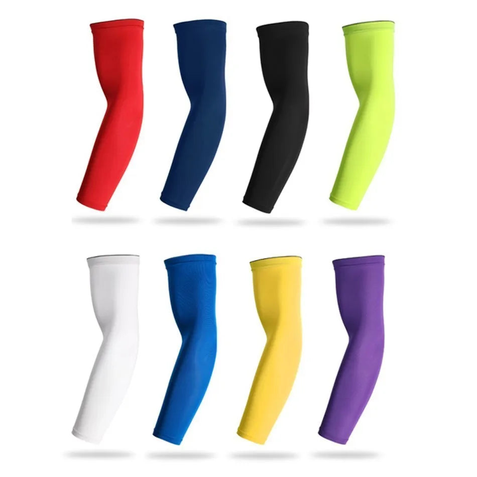 WOSWEIR－1PC Sports Arm Compression Sleeve Basketball Cycling Arm Warmer Summer Running UV Protection Volleyball Sunscreen 