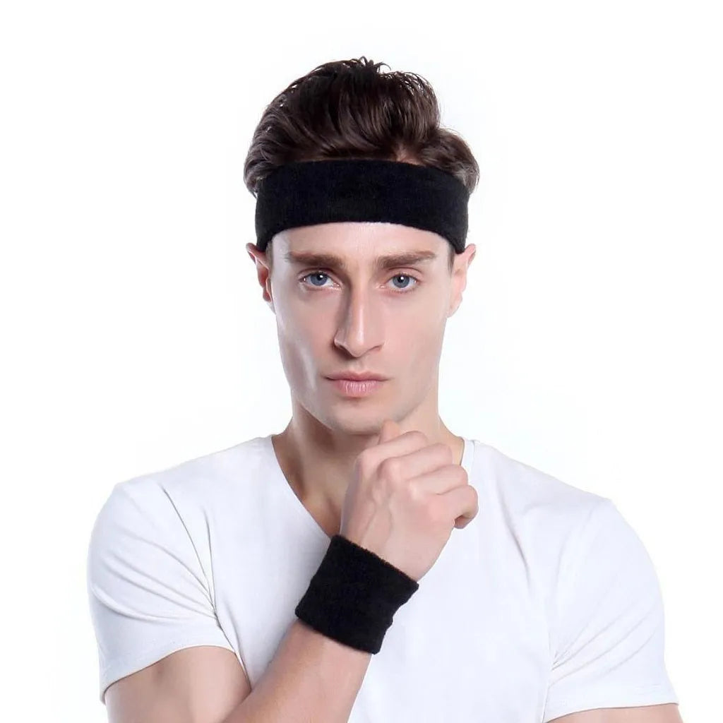 WOSWEIR-Cotton Athletic Headband Elastic Sweatbands Basketball Sports Women Men Gym Fitness Sweat Hair Band Volleyball Tennis
