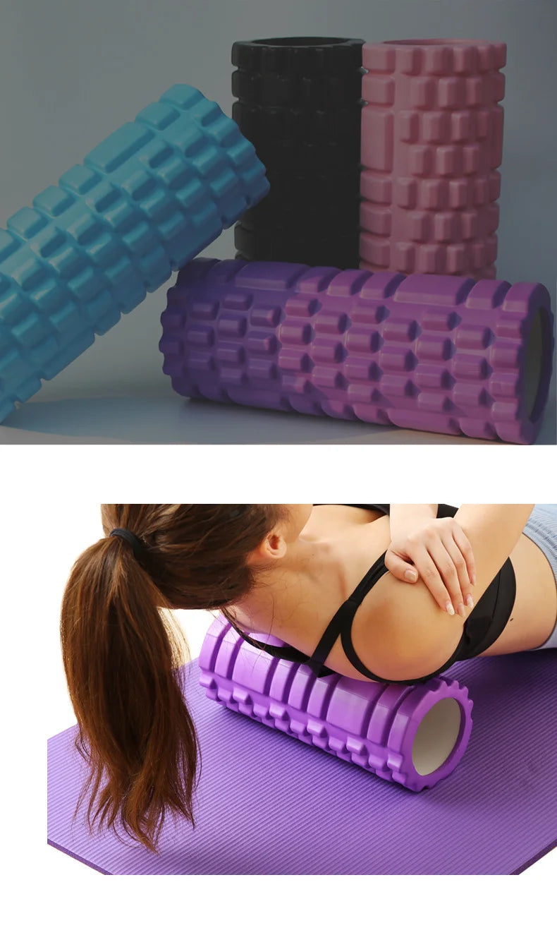Foam Roller Yoga Column Fitness Yoga EVA Foam Roller Yoga Stick Deep Tissue Massage Roller, Suitable for Back/Waist/Leg Muscle