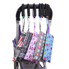 Black Carabiner Stroller Hooks Organizer Aluminum D Ring Spring Snap Keychain Clip Carry Handle for Hanging Purses Shopping Bags