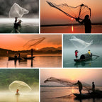 Upgraded American Hand Cast Net Easy Throw Fly Fishing Net 3.6/4.8M Fishing Network Tool Small Mesh Strong Nylon Line +Sinker