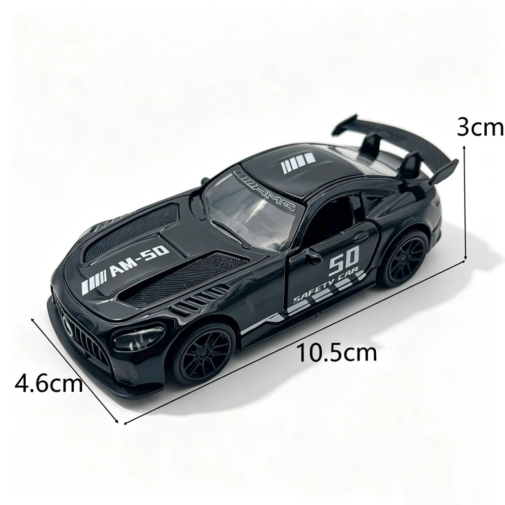 AMG Diecast Car Model, Alloy Sports Car Decor, 10.6cm Black Collectible Vehicle, Premium Desktop Ornament for Car Enthusiasts