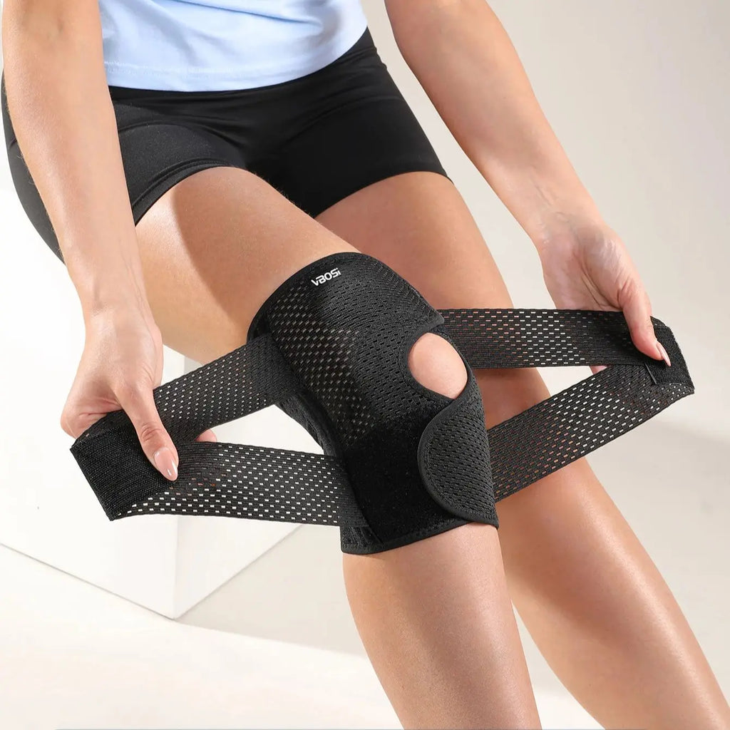VBOSI 1 Piece Small Size Breathable Elastic Lightweight Knee Support with Spring Stays for Basketball Running Women Men