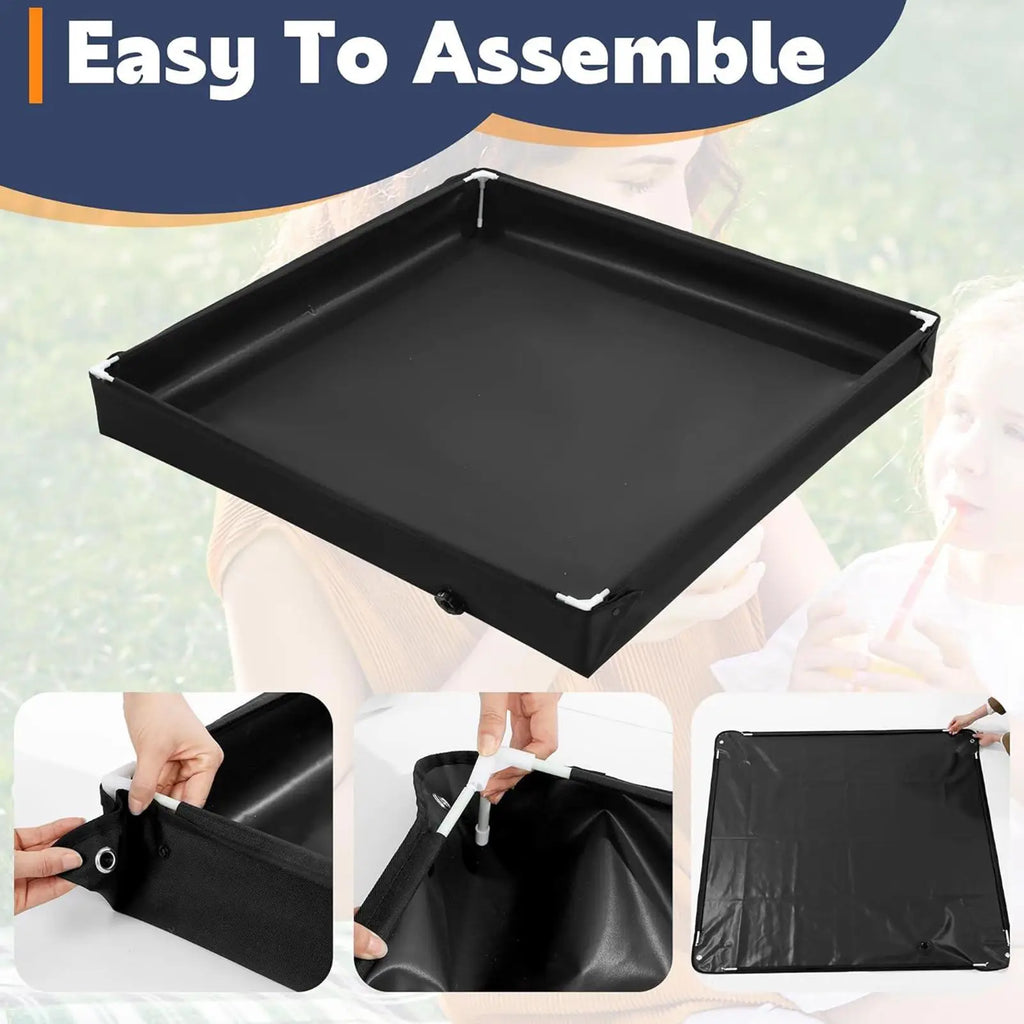 Camping Shower Tent Floor Base Outdoor Tent Shower Tray Folding Shower Pan Pets Shower Basin Base For Camping Travel Awning