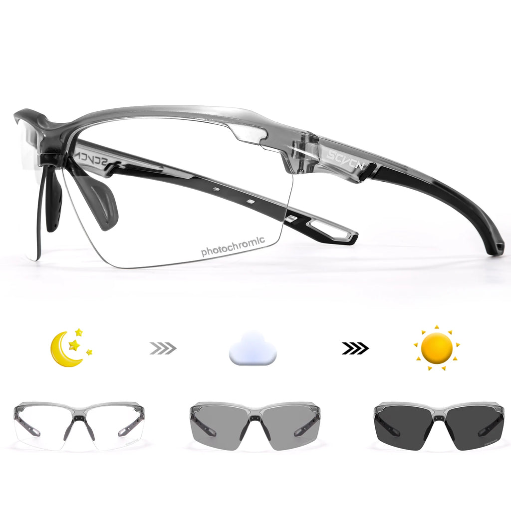 SCVCN Photochromic Cycling Glasses UV400 Outdoor Sports Running Glasses Men MTB Cycling Sunglasses Women Road Bike Glasses