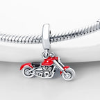 Fashion 100% 925 Silver Red Motorcycle Sports Car SUV Bus Charms Beads For Women Fit DIY Pan Bracelets Party Birthday Jewelry